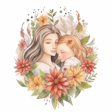 Craft an enchanting hand-drawn watercolor clip art image featuring a family gift niche with birth flowers representing a family of three: a April baby (Daisy), a September baby (Aster), and a December baby (Poinsettia). Make the image customizable, allowing users to choose their own birth flowers. Add delicate details, such as subtle watercolor strokes and shading, to create a captivating and sentimental piece of art.