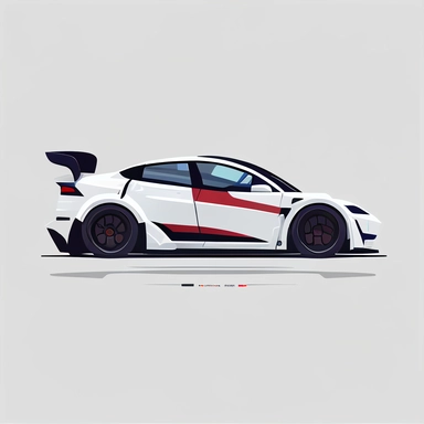 Upscaling image #4 with minimalist clipart of a Tesla model X professional race car , flat design, digital art, white background - <@1021281452953976843> (Waiting to start) - <@1021281452953976843> (fast)