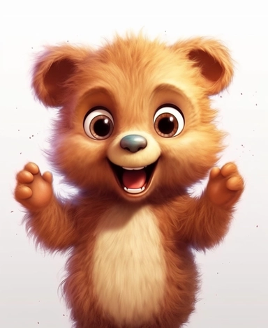 cute baby bear, clip art, color, big eyes, cute smile