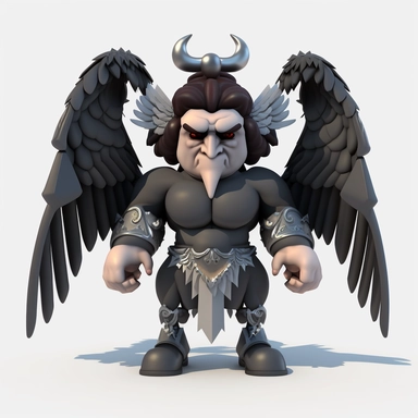 3D Cartoon in the form of evil angel with halo and wings clipart mascot , with a transparent background, 128K super mega pixel, insane detail, hyper-detailed, with huge details, UHD, 8K