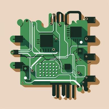 a clipart for a circuit board, simple, vector art, flat design