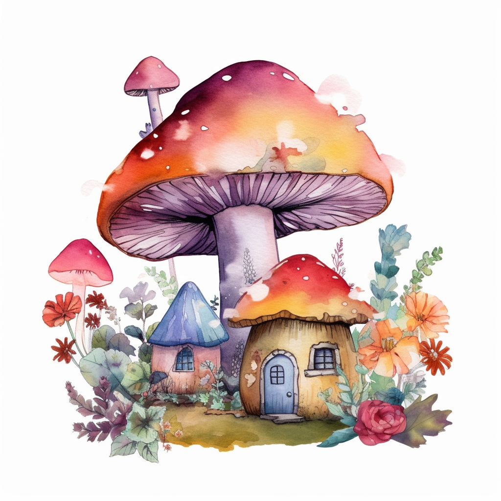 mushroom home cliparts