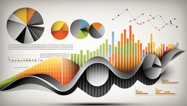 Financial charts for presentation, clipart style