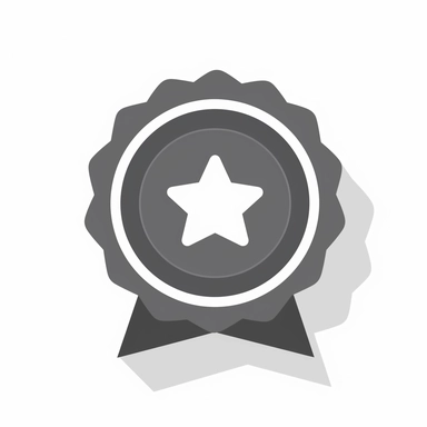 Design a simple, modern clipart that symbolizes 'Quality Certified'. The design should convey trustworthiness, excellence, and certified high-quality. Begin with an iconic badge or seal shape as the basis for your design. Inside the badge, incorporate a check mark, which universally signifies correctness, approval, and in this context, certification. For further emphasis, you could also include the word 'Quality' or the initials 'QC' for 'Quality Certified'. Make the design minimalist and clean 