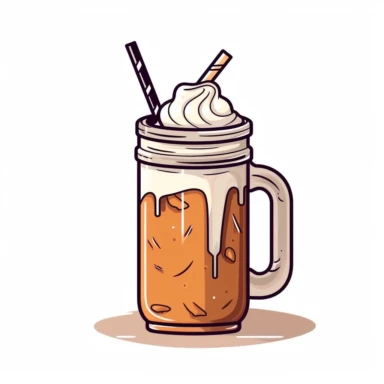 Coffee mug clipart, ice coffee mug clipart, cartoon style, pastel color, minimal, white background for remover