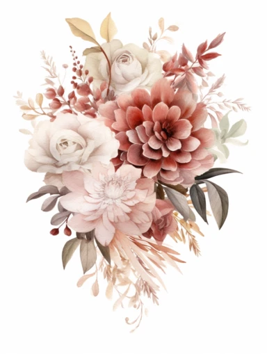 watercolour clipart of floral fram, Blush and Rose Watercolour Clipart, Blush and Rose, uhd images, isolated on a white background , spread out, les nabis, kinuko y. craft, larme key, isolated on a white background, hyper realistic, high detail, spatter