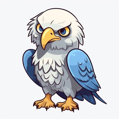 Cute Eagle Clip Art, Nursery Art, 16k, solid white background, sharp outlines