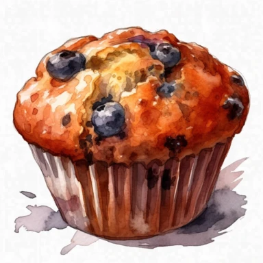 hand painted muffin clipart for cookbook illustration no background