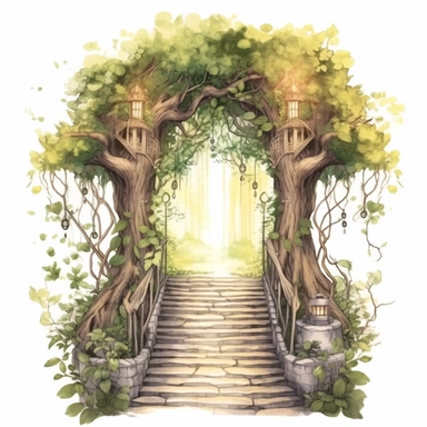 forest gate white background clipart