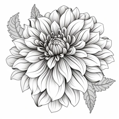 Diffident angle of flower clip art, clean black line art, no gray color