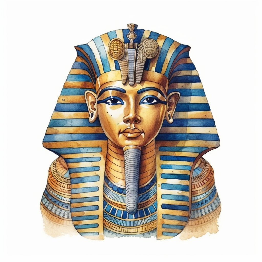 watercolor clipart of King Tut - Clip Art Library