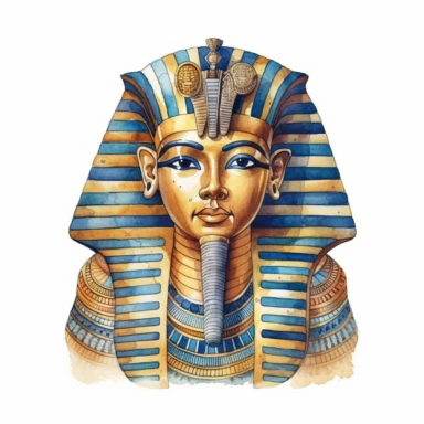 watercolor clipart of King Tut