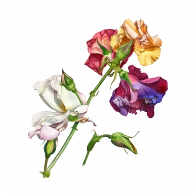 flower for headstones , Beautiful Watercolor Art, Charming, Isolated on White Background Floating on White Background, Crispy Details, Watercolor, High Resolution, High Quality Art, Clear, Vibrant, Rich Colors, Sharp, Vivid Details, 300 dpi, Clipart