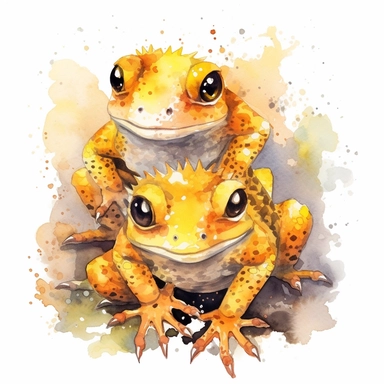 Gold dust day geckos watercolor clipart high detail