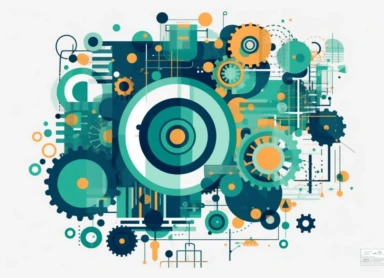 online marketing business management, business transparent background png clipart, in the style of mechanized abstraction, indigo and green, scientific diagrams, industrial, animated gifs, shaped canvas, detail-oriented