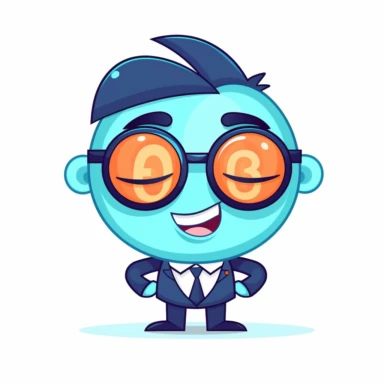 happy cute Investment Advisor face, cartoon, clipart, mascot, isolated on white background