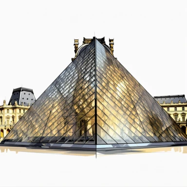 clipart Louvre Museum , white background