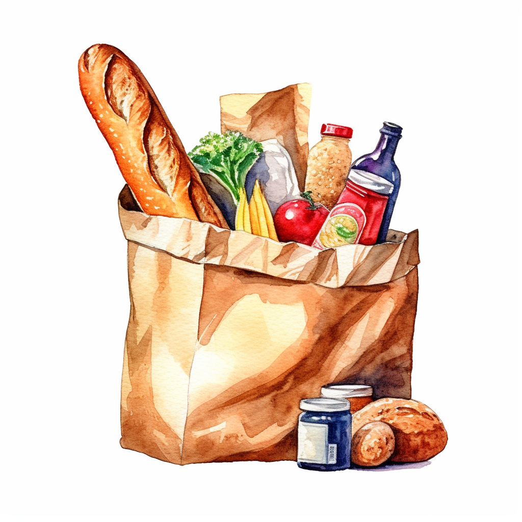 grocery bag clipart