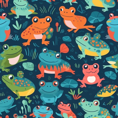 cute vector clipart frogs and toads, chirldrens illustration, simple shapes, cutout, bight fun colours, vibrant, pastels, no watermarks 8k