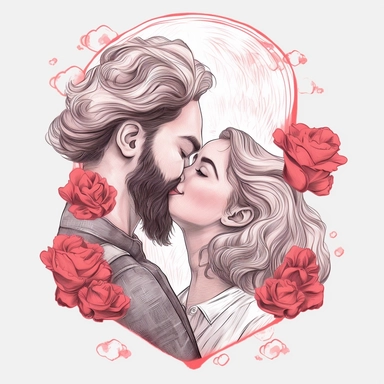 SAINT VALENTINE'S DAY clipart , original hand drawing, style of the artwork, mood of the aartwork, white background, 8K quality, ultra detailed , clipart, white background, High Quality, ultra detailed