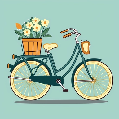 cute bicycle clipart, naive cartoon