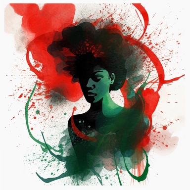 watercolor,hd, clipart, abstract art, celebrating Juneteenth, red, black, green--s 250