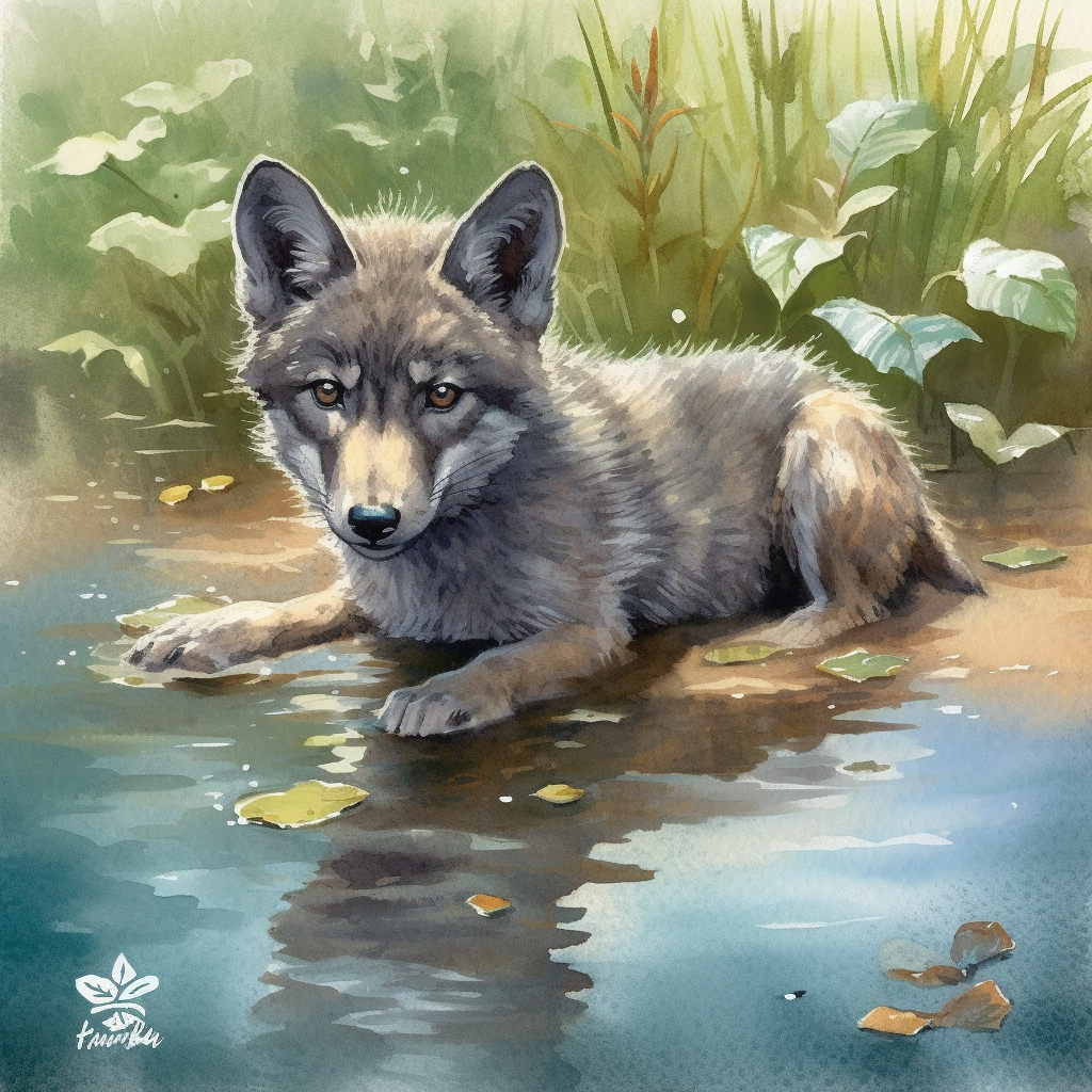 green wolf cliparts