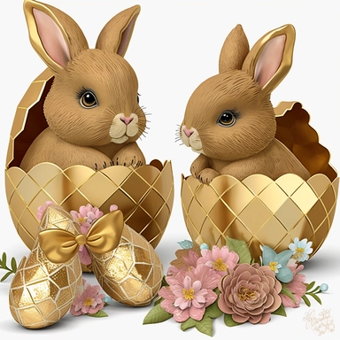 ?,easter, clipart, cutest, gold foil,