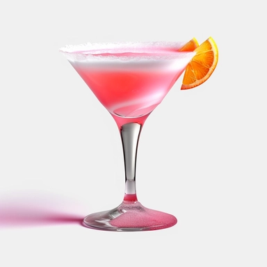 Classic french martini, no ice in the glass, white foam layer on top of the liquid, bold colors, retro neon style, photorealistic, high-resolution photography, transparent background PNG clipart – ar 16:9