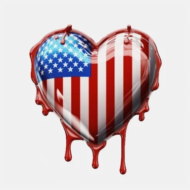melting heart USA flag, Illustration clipart, 4K, extremely detailed