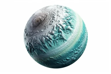 a photo of microscopic closeup of Neptune planet photo realistic, detailed, on white isolated background, clipart