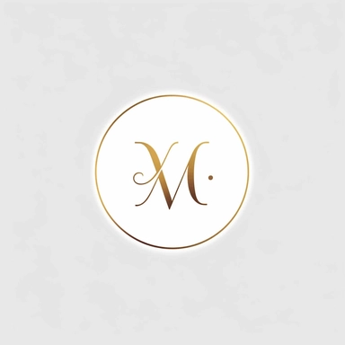 Minimal simple classic vector a logo design for company name YM classic white background - clipart - in style of Ivan Chermayeff - Gold color - circle y nota musical