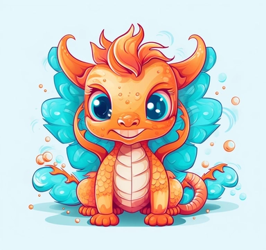 dragon mr dragon print svg clipart, dragon kawaii clipart, cute dragon clipart, in the style of light red and beige, hyperbolic expression, characterized animals, orange and aquamarine, squiggly line style, toy-like proportions, shiny eyes