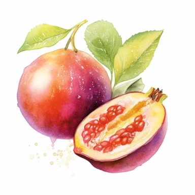 An exquisite watercolor clipart illustration of the Pitchellobium Duke fruit, rendered without a background. The Pitchellobium Duke fruit takes center stage, with its distinctive shape and vibrant colors depicted in delicate watercolor brushstrokes. The illustration captures the texture of the fruit's surface, showcasing the fine details of its segmented structure. The watercolor medium lends a soft and artistic touch to the image, with a harmonious blend of colors creating a visually pleasing c