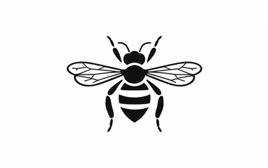 bumble bee clip art, white background, simplistic, minimal