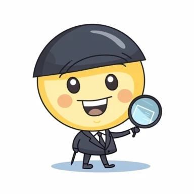 happy cute Insurance Assessor face, cartoon, clipart, mascot, isolated on white background