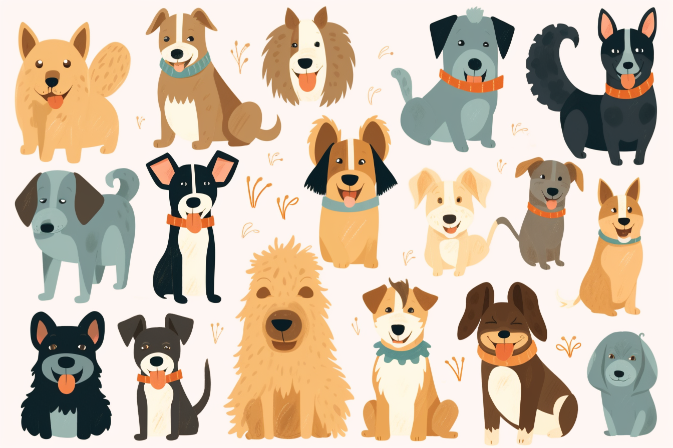 dog themed clipart set, cheerful, happy,--v 5 - Clip Art Library