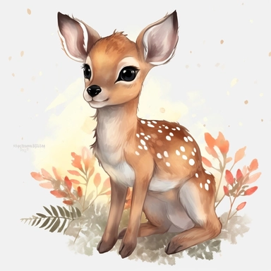 cute baby deer clip art