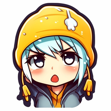 Crying Face, intense sadness, grief, heartbreak, crying, tears, flowing tears, icy yellow hair, brown eyes, cute korean male, cartoon realism, chibi style, yellow hard hat, snow, clip art, in discord sticker style, in comics style, cell shading, kawaii, sticker, white background, die cut