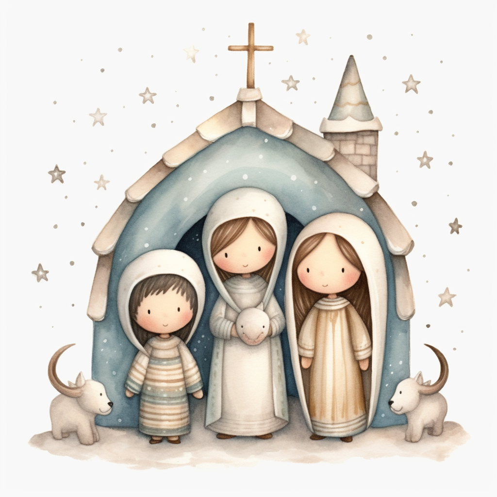 cute nativity cliparts