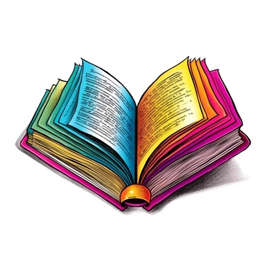 the bible, colorful, hand drawn graphic, clip art, white background, high detail, super sharp, forward facing, centered
