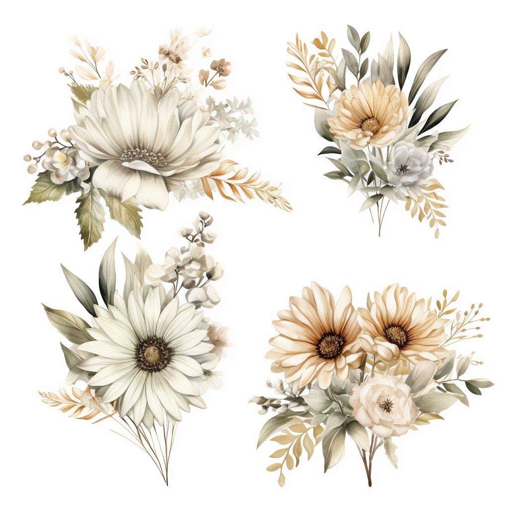 gray flowers cliparts