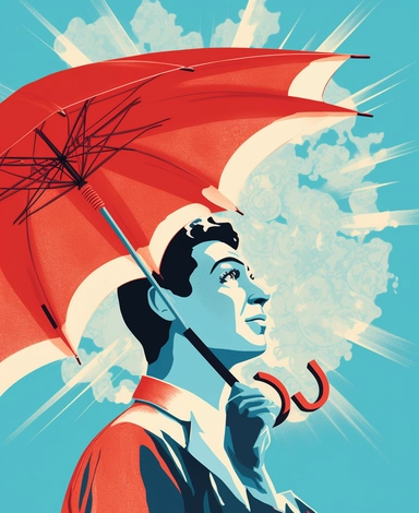 better than sunshine clipart image, in the style of andrew boog faithfull, light sky-blue and light crimson, biblical iconography, kodak retina iic, illustrated advertisements, thomas heatherwick, sensitive brush strokes