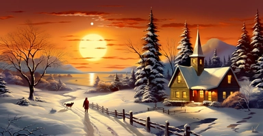 Adorable Christmas scene, clipart, precision painting, vivid colours, white background, I can’t believe how beautiful this is