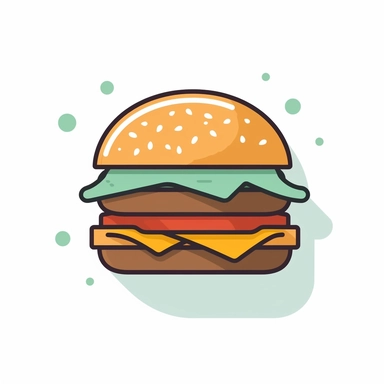 Minimalistic clipart-style image of one food item on a clean and white background, focusing on it's simple and recognizable shape, Illustration, vector graphics,