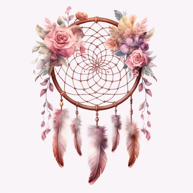 dream catcher, clipart, intense white and deep pastel colors, dnd, watercolor, no background, isolated on a white background, self contained, well defined edges, by amy sol and magali villeneuve and susan bourdet and ross tran, spaced out, glowy, intricate, 8k