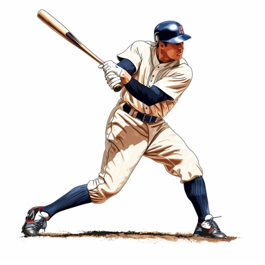 baseball player, slugger, hitting ball, clipart, white background