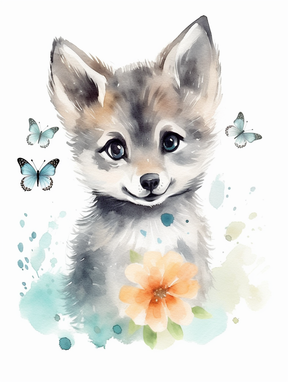 happy wolf cliparts