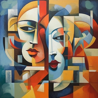 Title: Fragmented Perspectives: Exploring Cubism Description: Immerse yourself in the revolutionary world of Cubism, where reality is shattered into fragments and reassembled to challenge traditional notions of form and representation. In this prompt, you are invited to create a painting inspired by the Cubist movement, which embraces multiple viewpoints, geometric shapes, and fragmented compositions. Deconstructing Forms: Embrace the spirit of Cubism by deconstructing and fragmenting objects, f