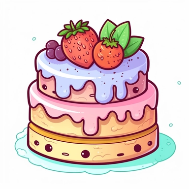 kawaii, layered cake clipart, white background, svg, eps
